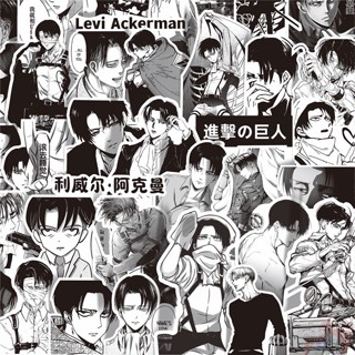 64 ชิ้น / ชุด ❉ Attack on Titan - Levi·Ackerman . สติกเกอร์คลาสสิก มีสีดํา และสีขาว รุ่น 02 ❉ สติกเกอร์ Doodle แฟชั่น กันน้ํา DIY