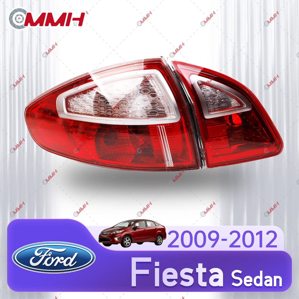 ไฟท้าย ไฟเบรก ไฟสัญญาณเตือน สําหรับ Ford Fiesta Fiesta Sedan 2009-2012 เสื้อ​ไฟท้าย ไฟท้าย​แต่ง ไฟท้ายไฟเบรค​ ไฟเลี้ยว Taillamp Taillight ไฟท้าย​ พร้อมทับทิม ไฟท้ายกันชนหลังสําหรับ​ ทับทิมในฝาท้ายไฟท้าย ไฟเบรก ไฟสัญญาณเตือน