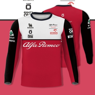 Formula1 Racing Alfa Romeo F1 Team ORLEN 2022 เสื้อยืดแขนยาว ใส่สบาย เหมาะกับฤดูร้อน สําหรับผู้ชาย