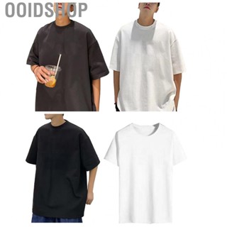 Ooidshop Men Summer T Shirt  Letters Printing Men Short Sleeves T Shirt Breathable Fashionable Round Neck Cotton  for Daily Wear