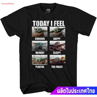 เสื้อยืดลำลอง Star Wars The Mandalorian The Child Baby Yoda Today I Feel T-Shirt Mens Womens T-shirts