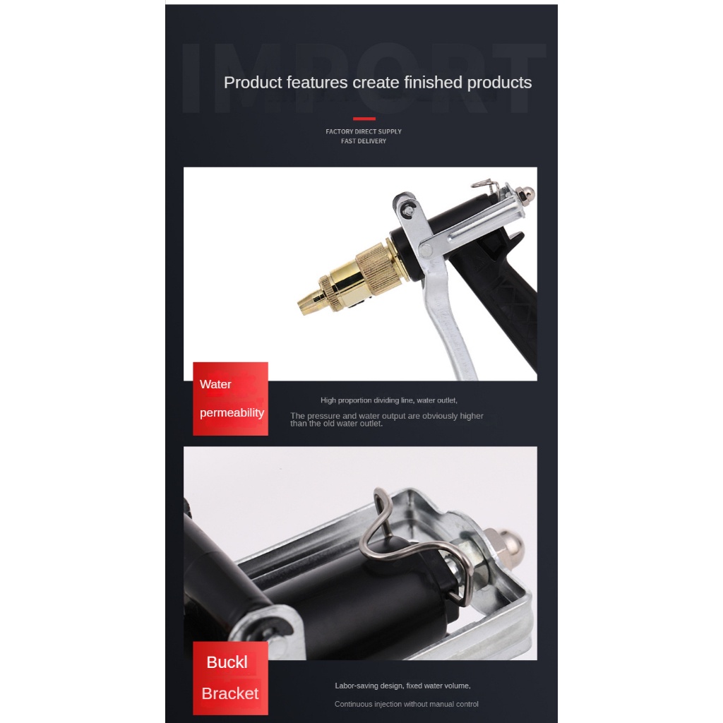 ZKB - ปืนฉีดน้ำปรับแรงดัน หัวฉีดน้ำแรงสูง ปืนล้างรถ ปืนล้างรถ หัวทองเหลือง ปืนฉีดน้ำแรงดันสูงหัวฉีด แบบสั้น N2-N3 - รูปที่ 4