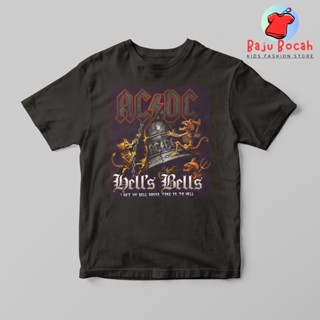 เสื้อผ้าเด็กผู้ชาย - เสื้อยืดเด็กพรีเมี่ยม (1-9 ปี) เสื้อยืดวง ACDC ROCK THE BELLS สําหรับเด็ก // เสื้อยืดเด็ก // เสื้อยืดเด็ก // เสื้อยืดเด็ก // เสื้อยืดเด็ก unisex