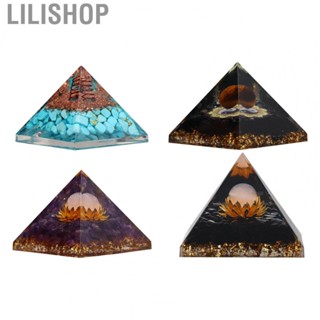 Lilishop Crystal Crushed Stone Pyramid  Multi Craft Production Crystal Pyramid Decoration  for Yoga for Home