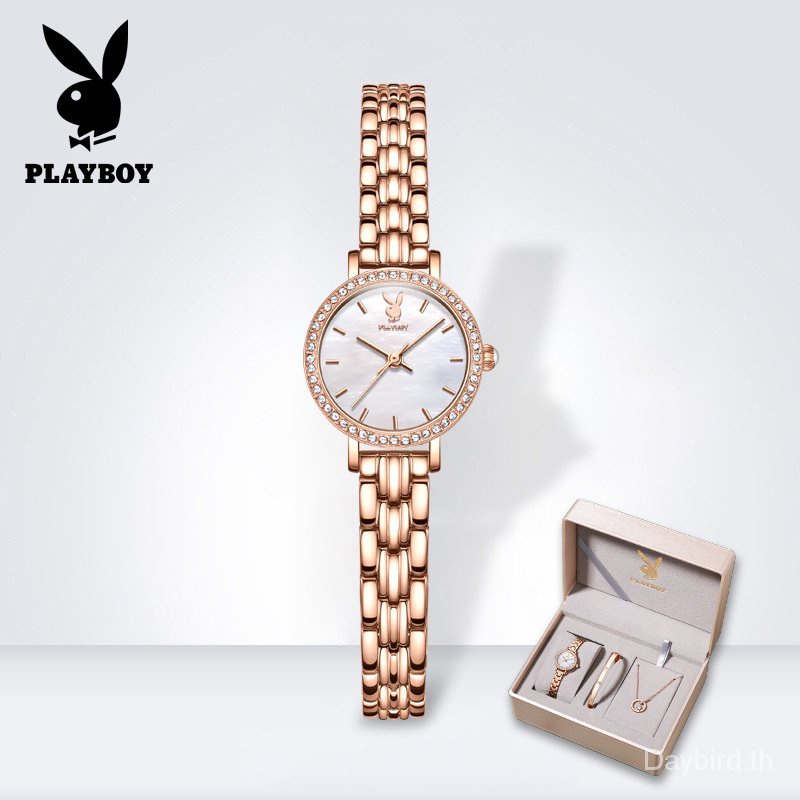 Playboy Watch (เคาน์เตอร์ ของแท้ + กล่องของขวัญ) 2048 แฟชั่น 30 เมตร กันน้ํา ของขวัญ ตัวเลือกแรก ชุดกล่องของขวัญ นาฬิกาผู้หญิง