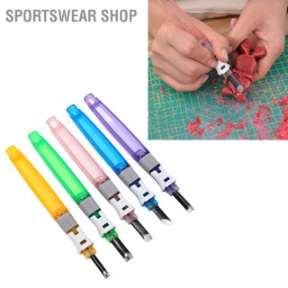 Sportswear Shop  สิ่วแกะสลักไม้ 5 ชิ้นด้ามพลาสติกใบมีดเหล็กโลหะผสมชุดเครื่องมือตัดชุดสำหรับงานไม้