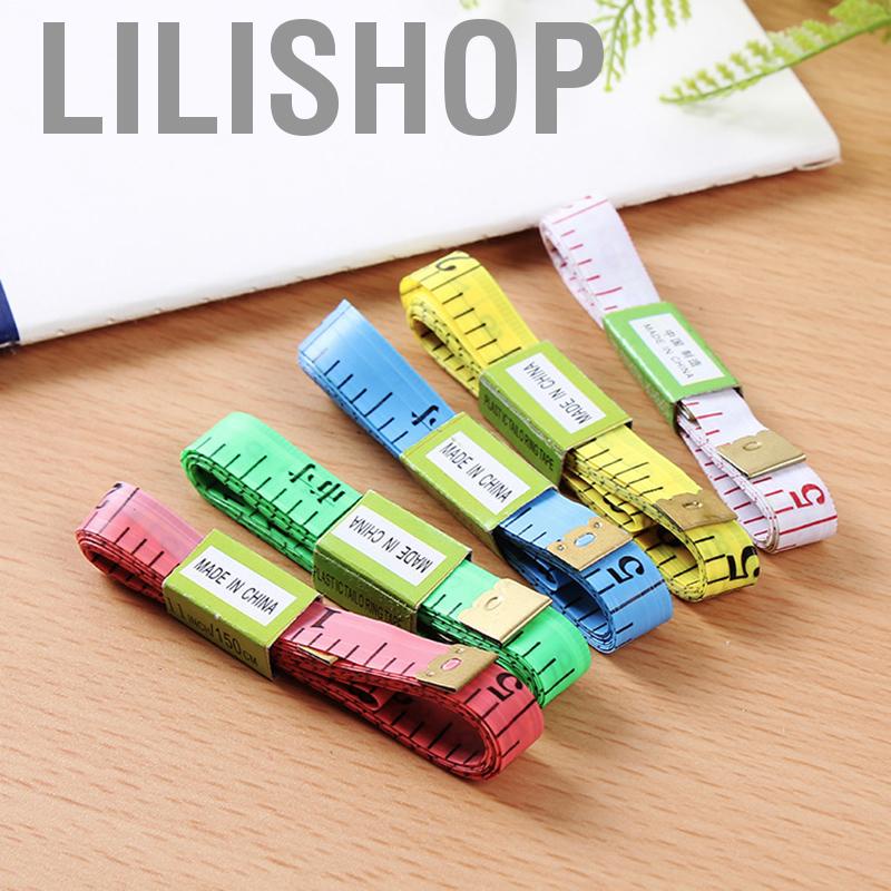 Lilishop เทปวัดนุ่มผ้าสีสดใสแม่นยำยาวสำหรับการตัดเย็บ
