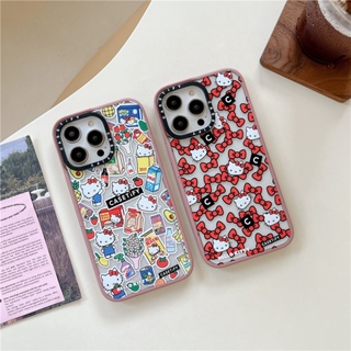 Casetify เคสโทรศัพท์มือถือ ซิลิโคนนิ่ม กันกระแทก ลายการ์ตูนเฮลโล คิตตี้ ดอกกุหลาบแห้ง สําหรับ iPhone 14 Pro Max 11 12 13 Pro Max