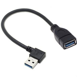 Xiwai สายเคเบิลต่อขยาย USB 3.0 Type-A ตัวผู้ เป็น USB 3.0 Type-A ตัวเมีย 20 ซม. 5Gbps 90 องศา