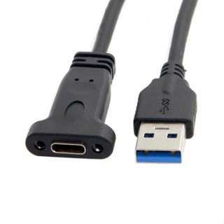 Xiwai สายเคเบิลข้อมูล USB-C USB 3.1 Type C ตัวเมีย เป็น USB 3.0 A ตัวผู้ 20 ซม. พร้อมแผงสกรู