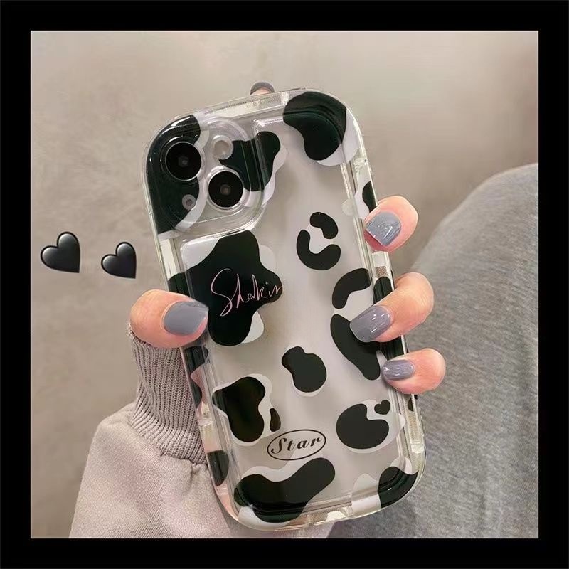 เคสโทรศัพท์มือถือซิลิโคน TPU ใส แบบนิ่ม พิมพ์ลายวัว สําหรับ iPhone 15 11 14 13 12 Pro XS Max X XR 7 8 Plus