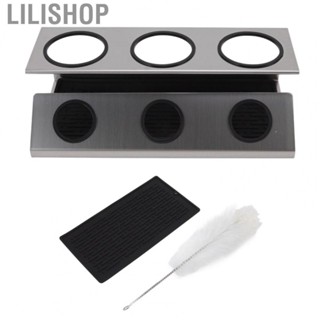 Lilishop 3 Holes Bottle Drying Rack Bottle Drain Drying Rack Silicone Pad for Home Kitchen