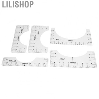 Lilishop T Shirt Ruler Reusable PVC Shirt Guide Ruler Round Neck Alignment Ruler For H GR