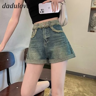 DaDulove💕 New Korean Version of INS Retro Raw Edge Denim Shorts WOMENS High Waist Wide Leg Pants Hot Pants