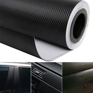 ⚡READYSTOCK⚡Car Sticker Fender Black 3D Carbon Fiber Style Vinyl Foil Film Wrap Decals