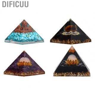 Dificuu Crystal Pyramid Decoration Crystal Crushed Stone Pyramid Resin for Home for Yoga