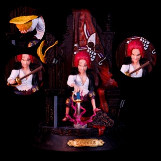 โมเดลฟิกเกอร์ One Piece GK Four Emperors Shanks Throne ขนาด 23 ซม. สําหรับตกแต่ง