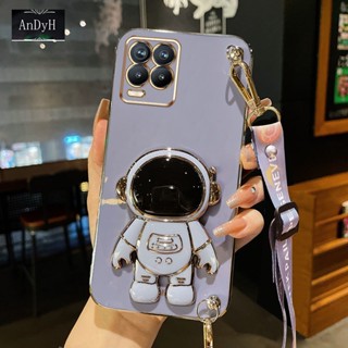 Andyh เคสโทรศัพท์มือถือ ลายนักบินอวกาศน่ารัก พร้อมสายคล้องยาว สําหรับ OPPO Realme 8i Narzo 50 Realme 8 Pro 4G