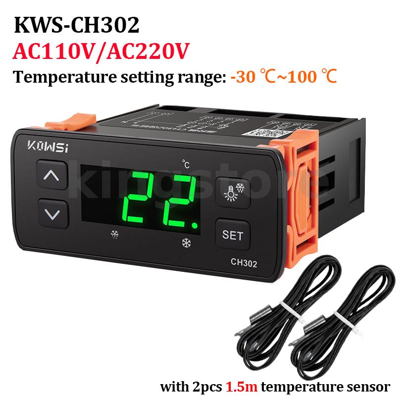 Kws-ch302 เครื่องควบคุมอุณหภูมิอัจฉริยะ พร้อมเซนเซอร์คู่ สําหรับระบบละลายน้ําแข็ง โดย Keweisi