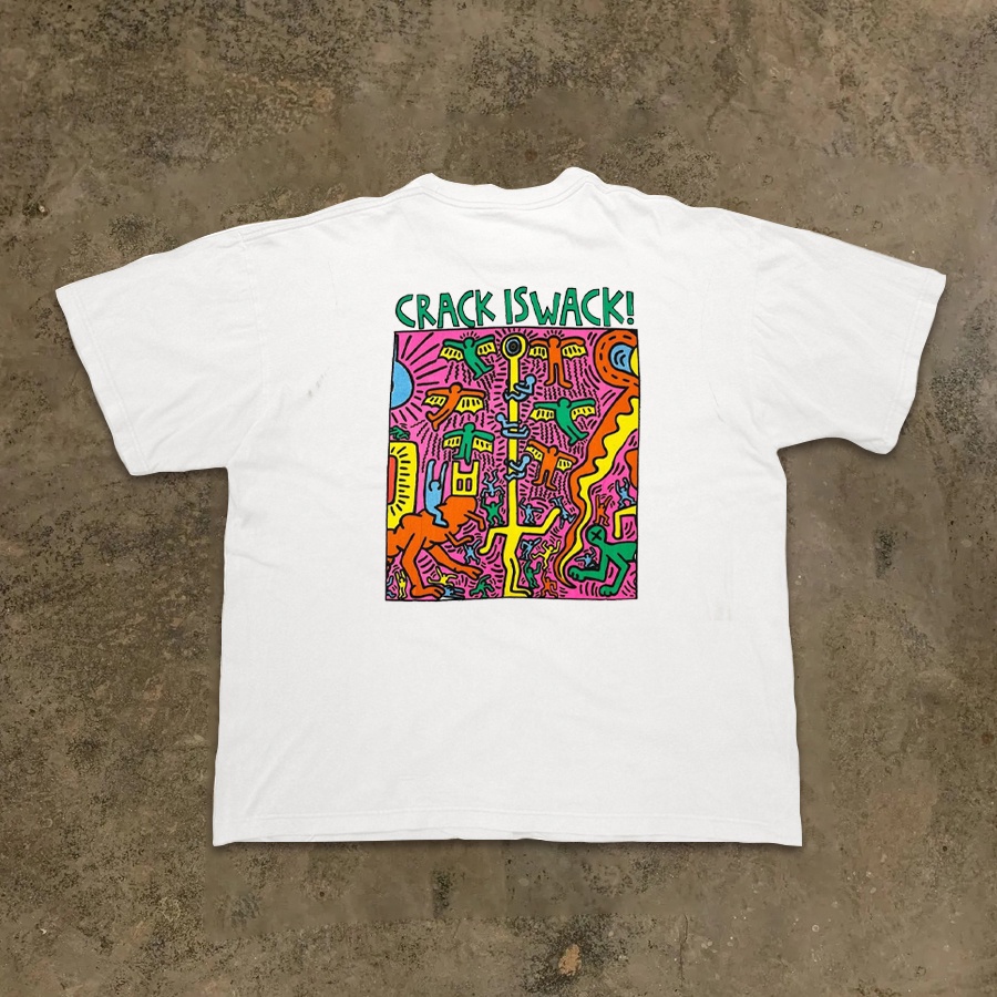 ระดับแสง 6 📦พร้อมส่ง เสื้อยืดแขนสั้น ผ้าฝ้าย พิมพ์ลาย BOMBA STUDIO Keith Haring Keith Haring สําหรับผู้ชาย T-shirt