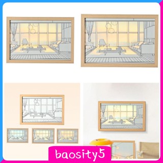 [Baosity5] กรอบรูป พร้อมไฟ สไตล์โมเดิร์น ขนาด 16 ซม. X 21 ซม. สําหรับตกแต่ง