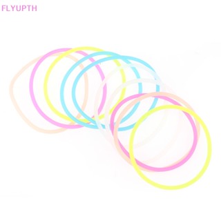 Flyup สายรัดข้อมือยางซิลิโคน เรืองแสงกลางคืน DIY สําหรับของขวัญ เครื่องประดับ 10 ชิ้น