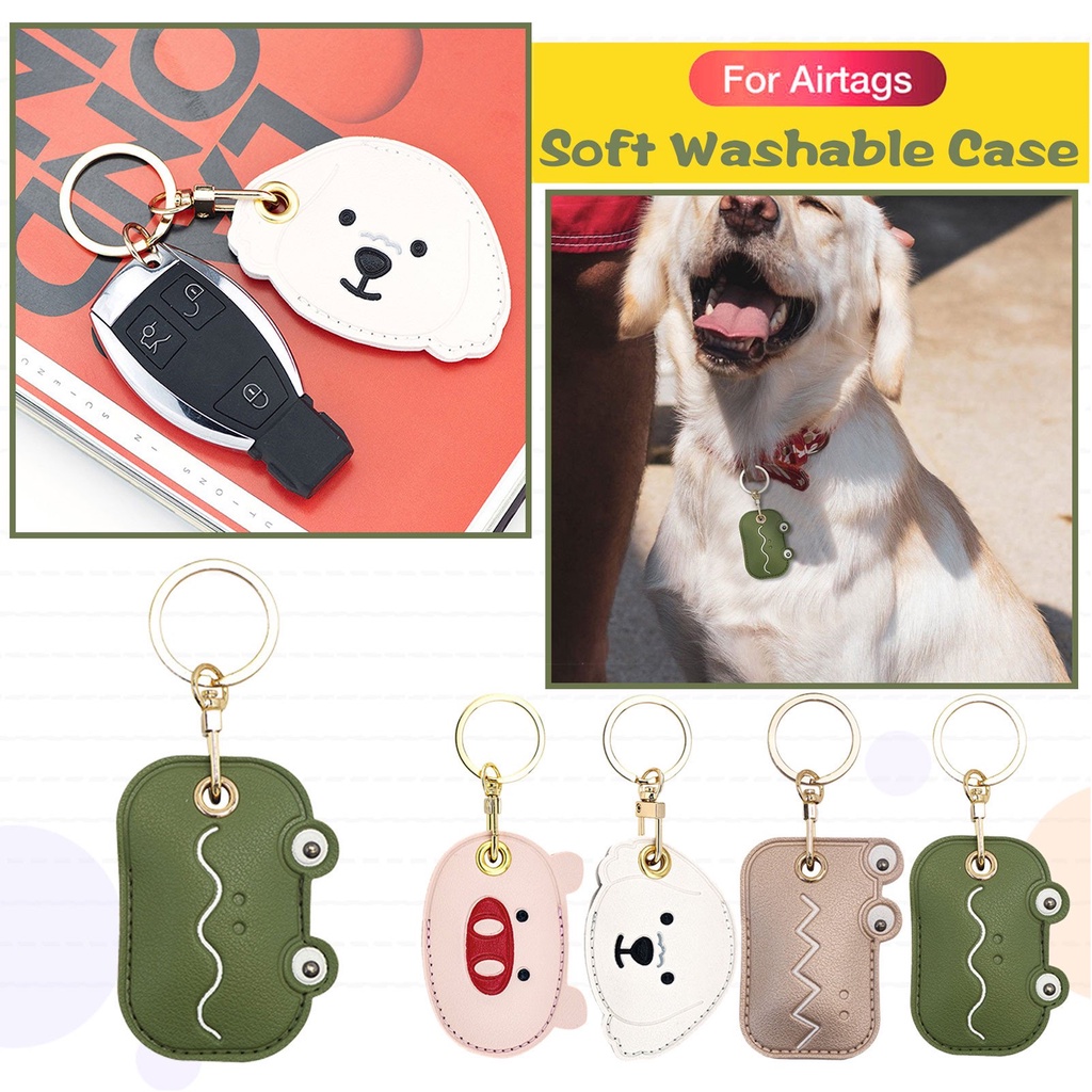 เคสหนัง พร้อมพวงกุญแจ กันรอยขีดข่วน สําหรับ Airtag GPS