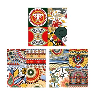 Sc สติกเกอร์กระเบื้องเซรามิค ลายชนเผ่า 5 ชิ้น
