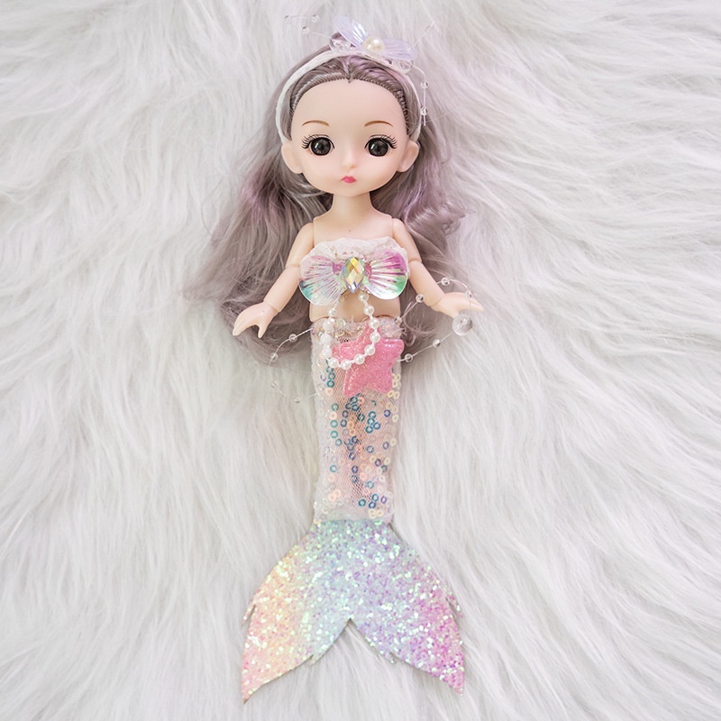 ตุ๊กตาเจ้าหญิงนางเงือก ขนาด 24 ซม. ของเล่นสําหรับเด็กผู้หญิง ราคา ถูกที่สุด ดีลบีเคเค แกลเลอรีภาพที่ 3