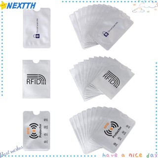 Nextshop 10 ชิ้น การ์ดป้องกัน ปลอกป้องกัน ป้องกันการสแกน Rfid บล็อกอลูมิเนียม ป้องกัน Rfid กระเป๋าสตางค์