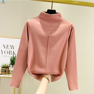 เสื้อแขนยาว แบบสวมหัว ให้ความอบอุ่น สีพื้น สําหรับผู้หญิง