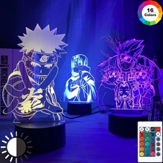 โคมไฟกลางคืน LED รูปนารูโตะ Akatsuki Kakashi Hatake Itachi Uchiha 3d 16 สี 7 สี ของเล่น ของขวัญ สําหรับห้องนอนเด็ก