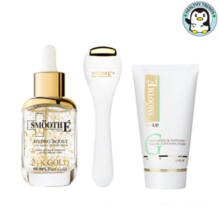 Smooth E Gold Advanced Boosting Set (Roller (Gold),24K Gold  30Ml, Gold Cleansing Foam 1.5 Oz.)[HT]