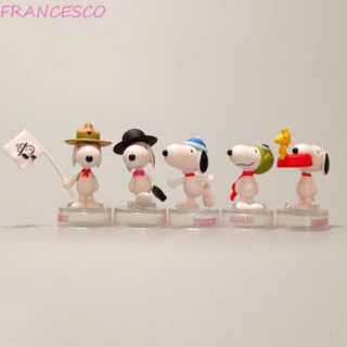 FRANCESCO Francesco ตุ๊กตาฟิกเกอร์ Snoopy ขนาดเล็ก 5 ชิ้น ต่อชุด