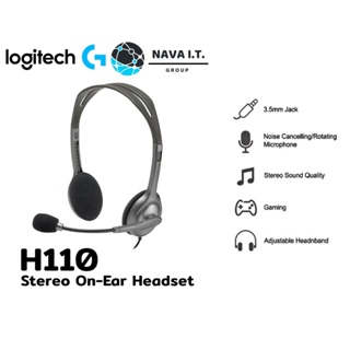 COINSคืน15%⚡FB9JMZV6⚡ LOGITECH H110 หูฟังSTEREO ON-EAR HEADSET รับประกันศูนย์ 2 ปี