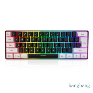 Bang คีย์บอร์ดแบ็คไลท์ RGB 61 คีย์ ขนาดเล็ก มีไฟแบ็คไลท์ สีดํา สีขาว