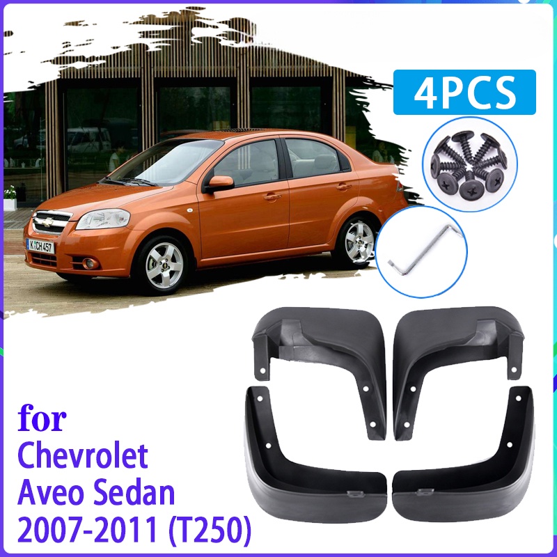 4 PCS รถ Mud Flaps สําหรับ Chevrolet Aveo ซีดาน Saloon T250 2007 ~ 2011 Mudguard Splash Guards Fender Mudflaps Auto อุปกรณ์เสริม