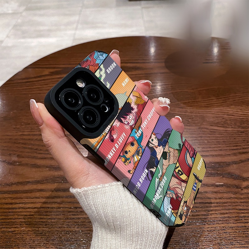 ปลอกหนังสําหรับ iPhone 16 15 14 13 12 11 Pro X XR XS Max 6 6s 7 8 Plus One Piece Monkey. D Luffy Soft Silicone Case Full Back Cover | Zd B071