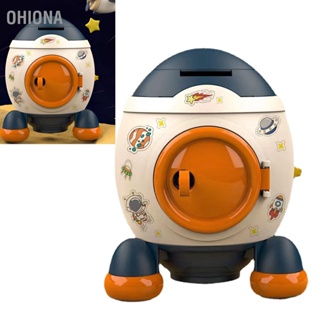 OHIONA Cartoon Style Space Rocket Piggy Bank Money Saving Jar Boys Girls Gift