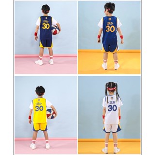 เสื้อกีฬาบาสเก็ตบอลแขนสั้น ลายทีม Golden State Warriors No.30 Stephen Curry Jersey แฟชั่นฤดูร้อน สําหรับเด็กผู้ชาย และเด็กผู้หญิง