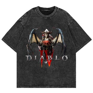 เสื้อยืดผ้าฝ้าย 100% พิมพ์ลาย Diablo 4 Lilith สไตล์วินเทจ แนวสตรีท สําหรับผู้ชาย 2023