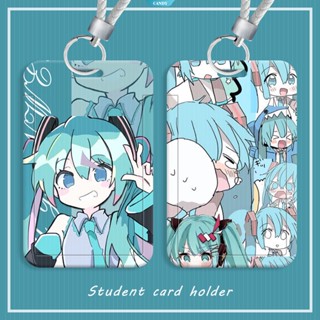 เคสพวงกุญแจ รูปการ์ตูนอนิเมะ Hatsune Miku แบบสไลด์ได้ สําหรับป้องกัน เข้ารถบัส