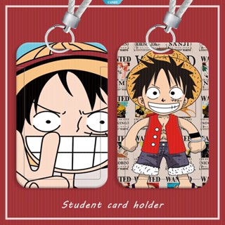 One PIECE เคสพวงกุญแจ รูปการ์ตูนลูฟี่ พร้อมสายคล้อง สําหรับบัตรประจําตัวประชาชน [CAN]