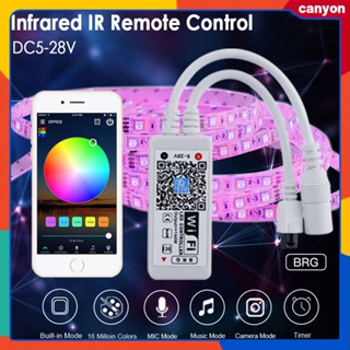 Wifi Led Controller Mini Smart 24 Keys+ Infrared Remote Controller Multi Mode Intelligent Conversion Timer Function รองรับการควบคุมด้วยเสียงแคนยอน