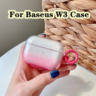 【ส่วนลด】เคสหูฟังนิ่ม แบบใส ไล่โทนสีฟ้า ม่วง สําหรับ Baseus W3 Baseus W3