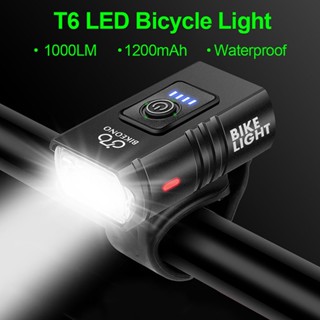 ไฟฉาย LED 1000LM T6 อะลูมิเนียมอัลลอย ชาร์จ USB อุปกรณ์เสริม สําหรับรถจักรยาน