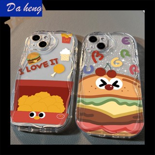 เคสมือถือ แบบใส ลายเบอร์เกอร์ สามมิติ กันลื่น กันกระแทก สําหรับ Iphone 12 Pro Max Iphone 14 Iphone 13 Iphone 11 GBO