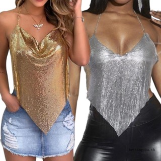 Bettingyou | | กลิตเตอร์เลื่อมเชือกแขวนคอเสื้อคอ Cami เสื้อกล้ามไนท์คลับร่างกายเครื่องประดับสําหรับผู้หญิง