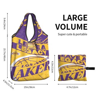 【พร้อมส่ง】 La Lakers กระเป๋าช้อปปิ้ง เป็นมิตรกับสิ่งแวดล้อม พับได้ ใช้ซ้ําได้ พร้อมที่จัดระเบียบ