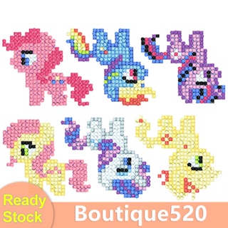 [boutique520.th] สติกเกอร์ปักครอสสติตช์คริสตัล รูปการ์ตูนม้าโพนี่ DIY 6 ชิ้น